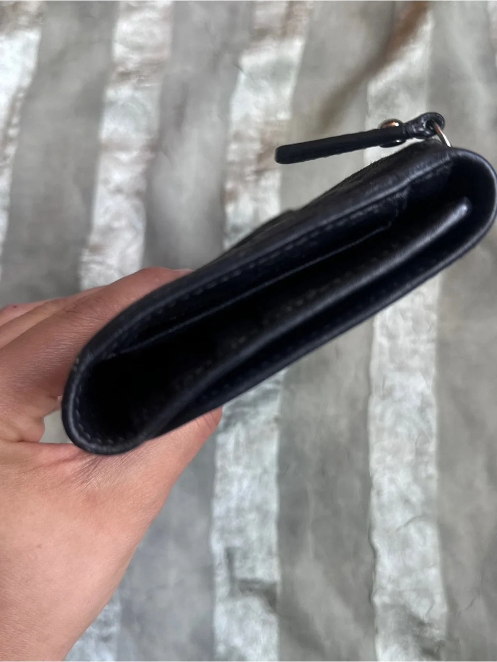 Y2K Coach Black Signature Canvas Wallet Set with Silver-Tone Hardware
